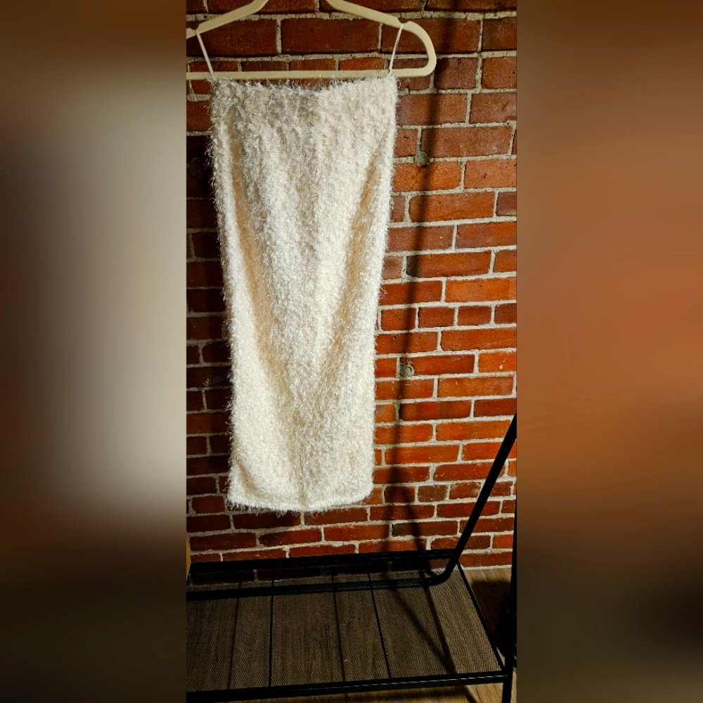 Ivory Adelita Shaggy Midi Skirt